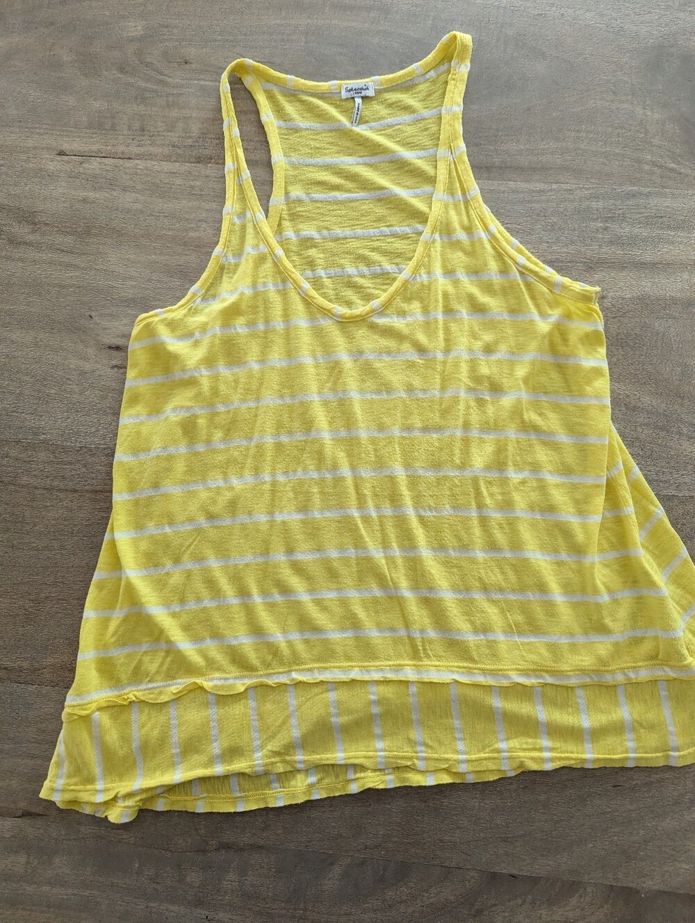 Splendid Yellow Striped Racerback Tank Top
